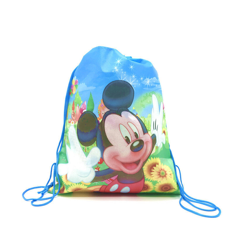 8/16/24/50PCS Disney Mickey Fashion Portable Shoes Bag Sport Storage Pouch Drawstring Dust Bags Non-woven Beach Travel Backpacks