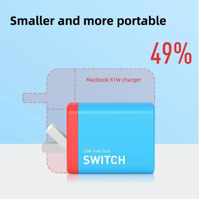 Hagibis Switch Dock for Nintendo Switch GaN fast charger  Portable TV Docking Station 4K HDMI-compatible for Laptops iPad Phone