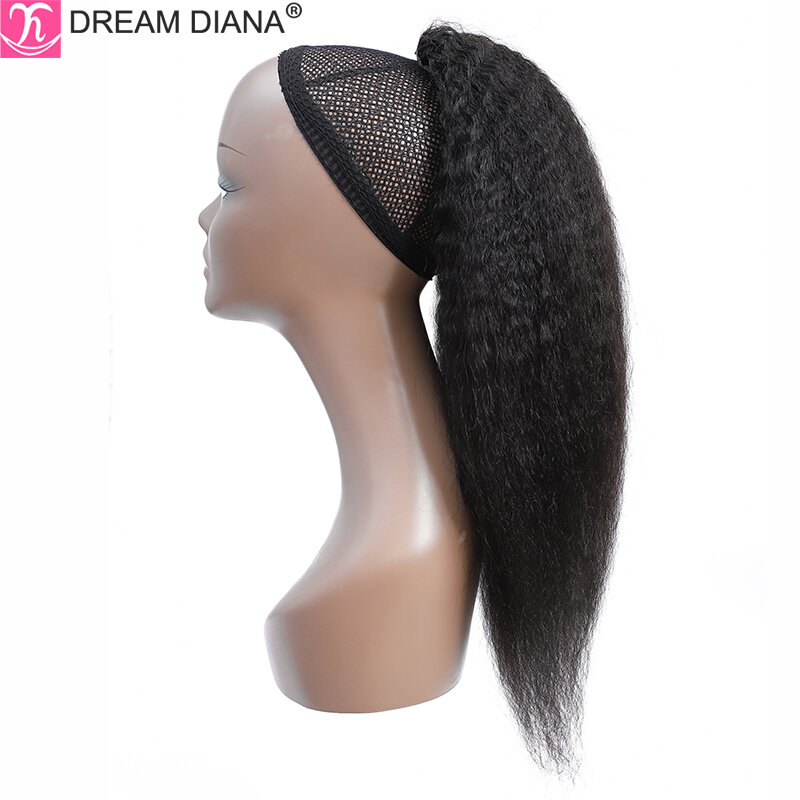 Dreamdian-aplique de cabelo remy, cabelo brasileiro, rabo de cavalo 100% humano, ondulado, ombré, rabo de cavalo