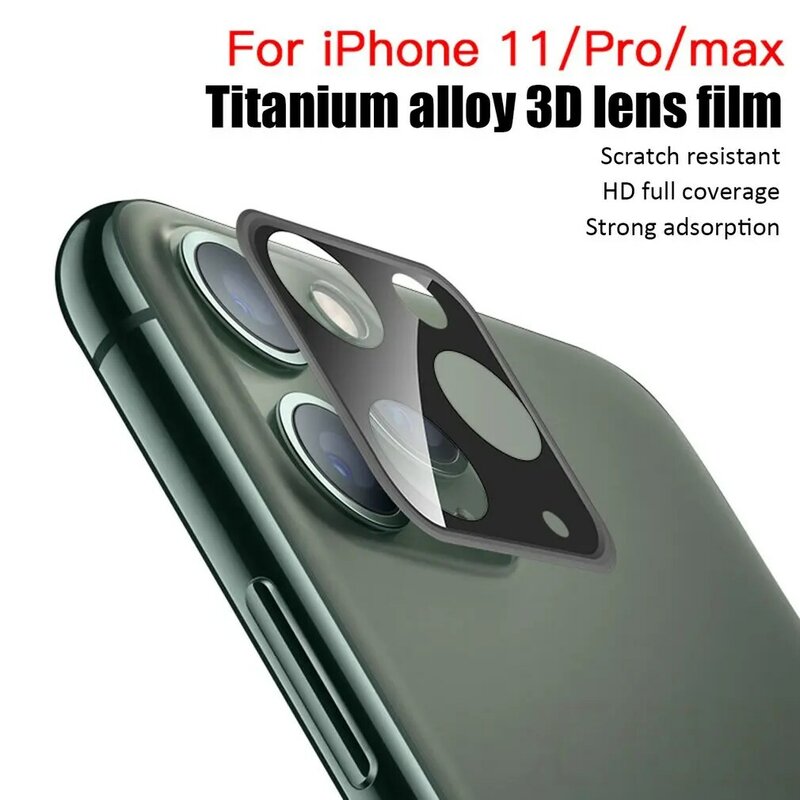 Volle Abdeckung Zurück Kamera Fall für IPhone 11 Pro Titan Legierung Fall mit Gehärtetem Glas Hinten Kamera Objektiv Screen Protector