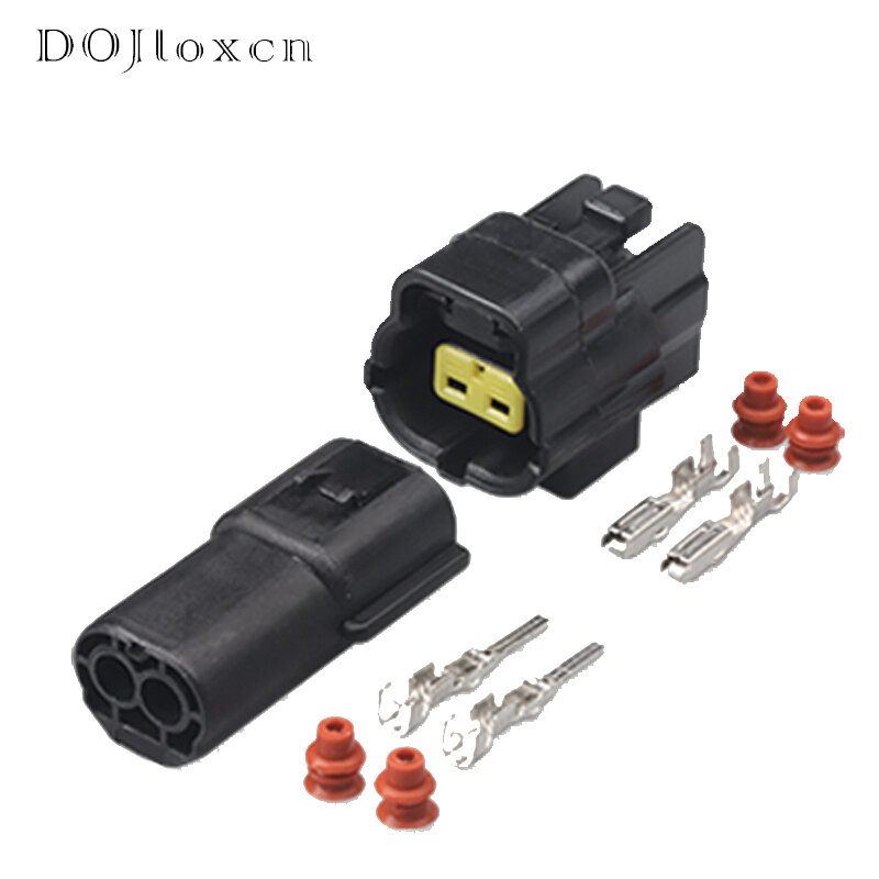 1/10/20/50 Sets 2 Pin 1.8 Series Waterproof Wire Black Male Female Connector Auto Wiring Plug With Terminal 174354-2 174352-2