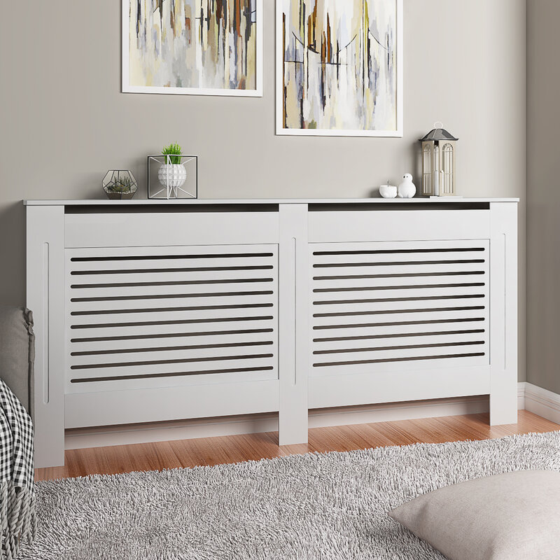 Panana Winter Painted Radiator Cover Radiator Cabinet White MDF Lined Screen Heating Protect Cover