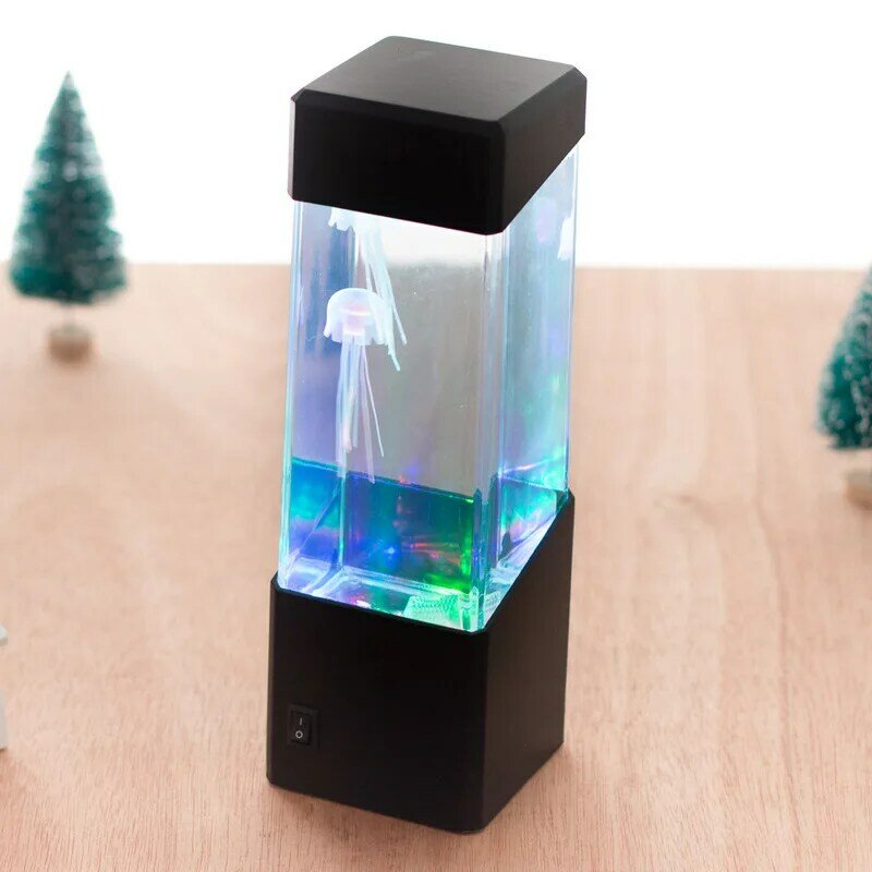 NEWKBO LED tour méduse lampe veilleuse changement lampe de chevet USB super économie d'énergie aquarium décoration de la maison lampe