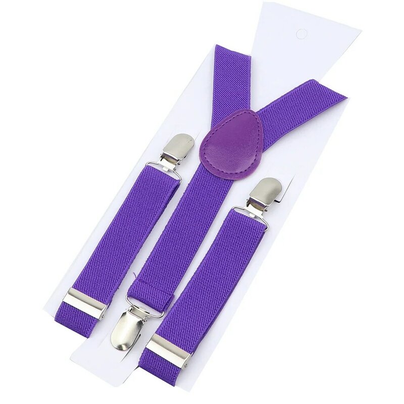 Solid Color Kids Suspenders Clip-on Straps Adjustable Elastic Y-Back Brace Children Boy Girl Braces Baby Wedding Tie Accessories