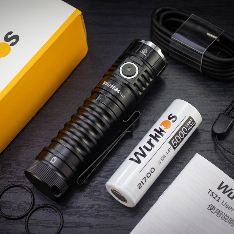 Wurkkos – lampe de poche Rechargeable TS21 21700, 3500LM, torche EDC, 3 x SST20, émetteur, queue magnétique, lunette en acier inoxydable, Anduril 2.0