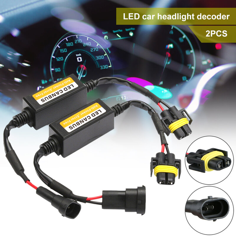LEDヘッドライトデコーダー,2個,h8/h11,防曇,障害発生器