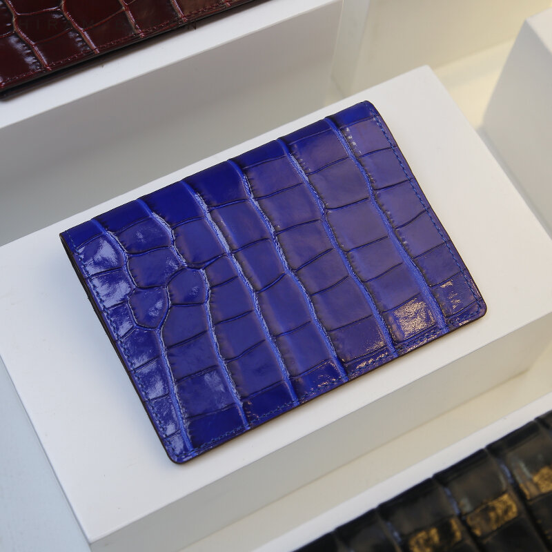 Hiram Beron Cover per passaporto personalizzata portafoglio di lusso in pelle di coccodrillo goffrata Anti RFID di lusso