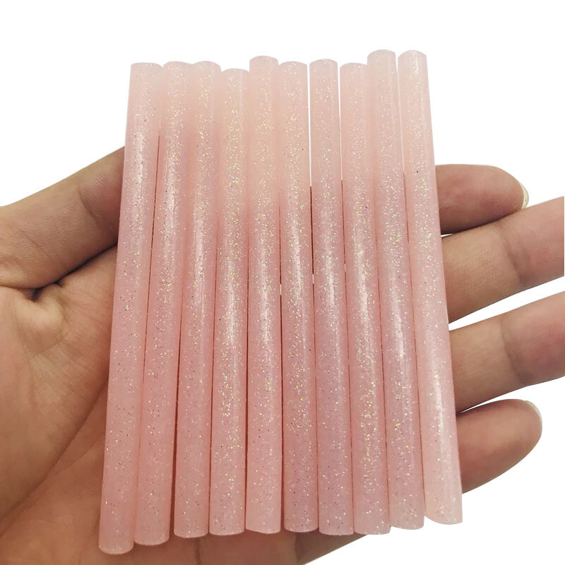 Bâtons de colle thermofusible colorés, 7mm, adhésif rose clair, paillettes pour documents, bâtons de colle professionnels pour odorà colle électrique, réparation artisanale