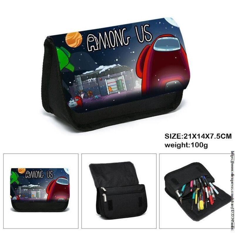 Customize Your Image Logo Name Women Cosmetic Bags & Cases Kids Among Us Pencil Holder Make up Pouch Children School Case