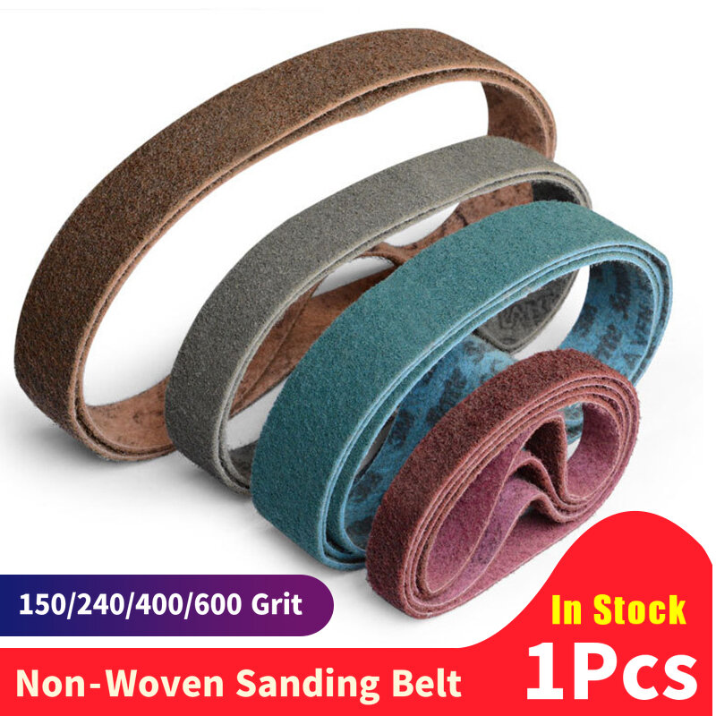 1PCS Dalam Saham Non Woven Sand Belt Abrasive Nylon Stainless Steel Polishing Amplas Sabuk
