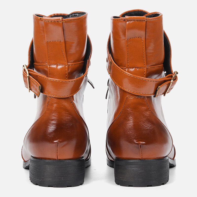 39 ~ 48 botas de hombre marca cómoda moda botas de cuero al tobillo # YSQ0136