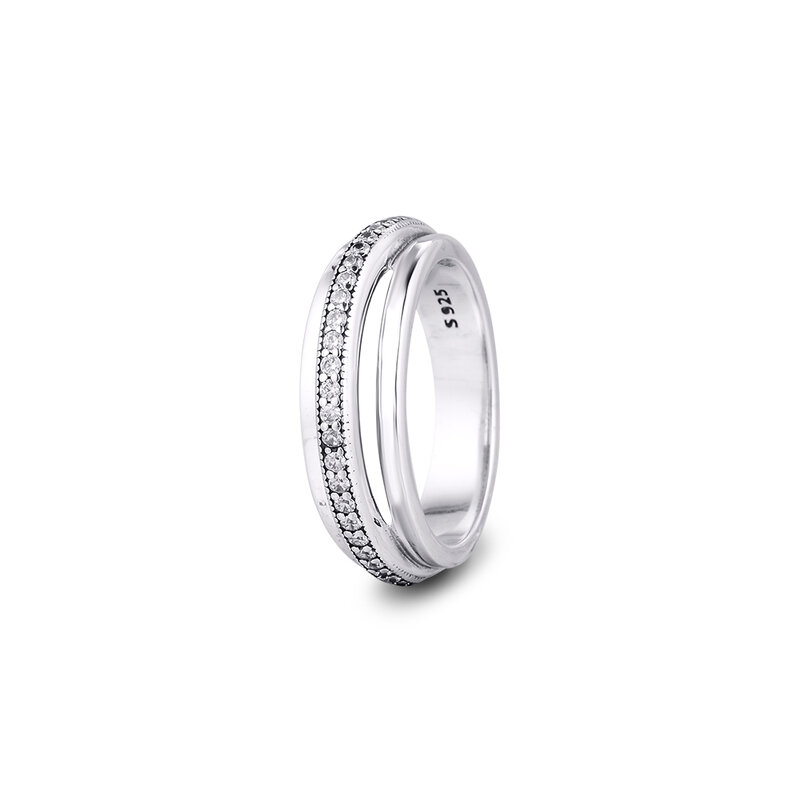 خاتم نسائي من الفضة الإسترليني عيار 100% ، خاتم ثلاثي ، حفل زفاف ، شحن مجاني ، 925