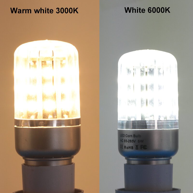 Светодиодная лампа-кукуруза Bombillas, 5 Вт, E12, E14, E27, алюминиевый прожектор, Высококачественная энергосберегающая лампа, 110 В, 220 В, освещение для домашней комнаты в виде свечи