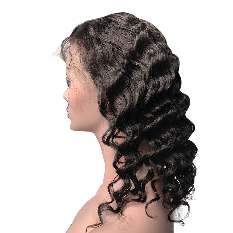 Perruque Lace Front Wig brésilienne naturelle ondulée-DJSbeauty | Cheveux bouclés, nœuds décolorés, pre-plucked, pour femmes