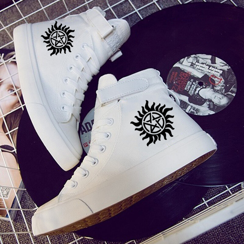 Tv Show Supernatural Lace-Up Sneakers Casual Canvas Schoenen