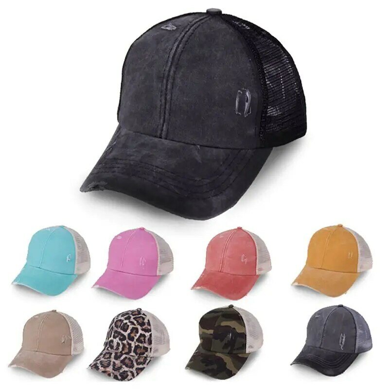 1 Pcs Baseball Cap Ponytail Criss Cross Golf Cap Quick Dry Women Outdoor Sports Adjustable Anti UV Sweat Breathable Mesh Hat