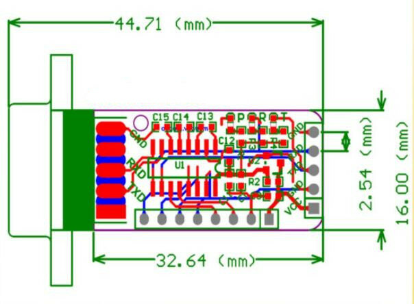 Taidacent – convertisseur de Port série RS232, Module de Communication pour microcontrôleur MCU 3V à 5V TVS DB9