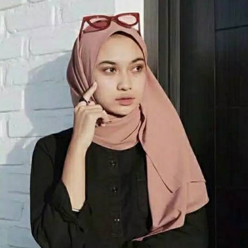 Turban muzułmański hidżab Wrap szalik jednolity kolor kobiety muzułmańskie pętli natychmiastowy Turban islamski szale chusty