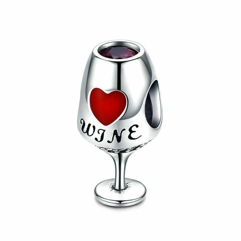Красное вино стекло инкрустированный Циркон 925 серебро креативный кулон для женщин DIY ювелирных изделий ожерелье браслет серьги аксессуары