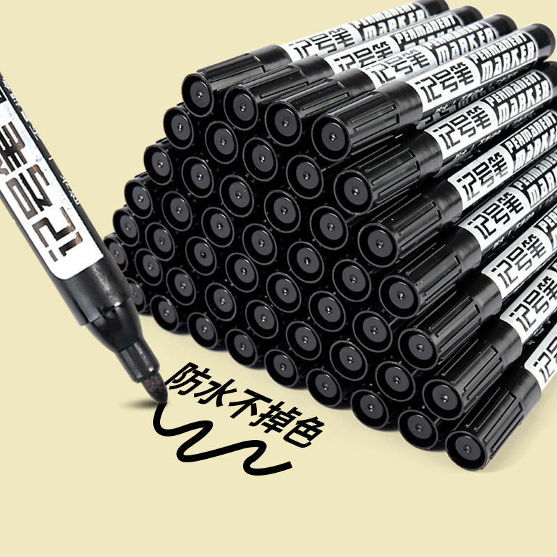 10 قطعة أقلام تخطيط دائمة للتلوين الزيتية مقاوم للماء قلم أسود للإطارات علامات التجفيف السريع قلم توقيع لوازم مكتبية