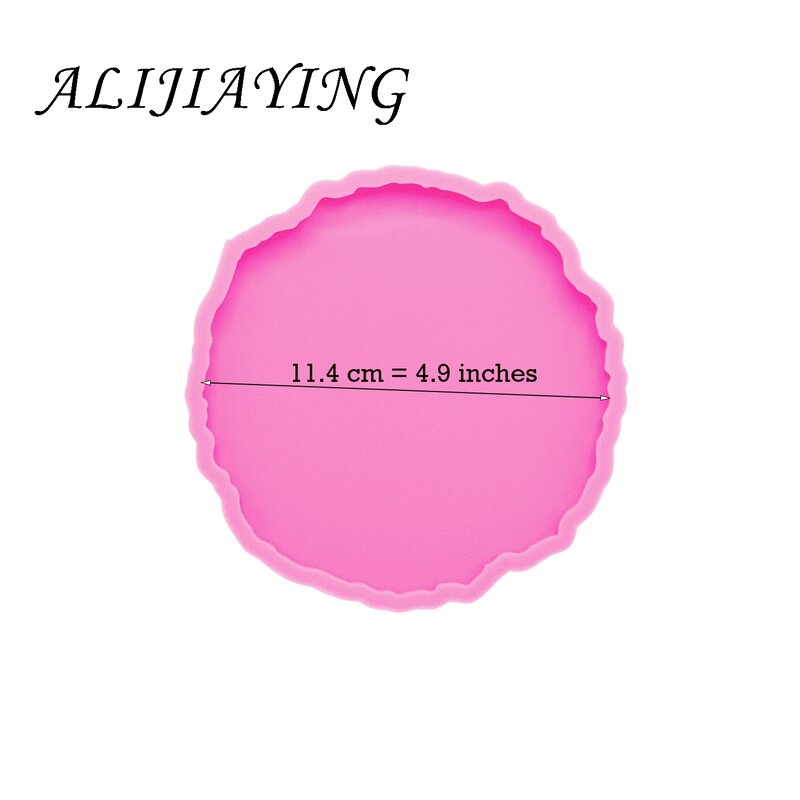 4inches Circle Coaster Epoxy Craft DIY Molds, Flower/Round/Cup/Square/Hexagon Silicone Geode Coaster Agate Resin Mold DY0279