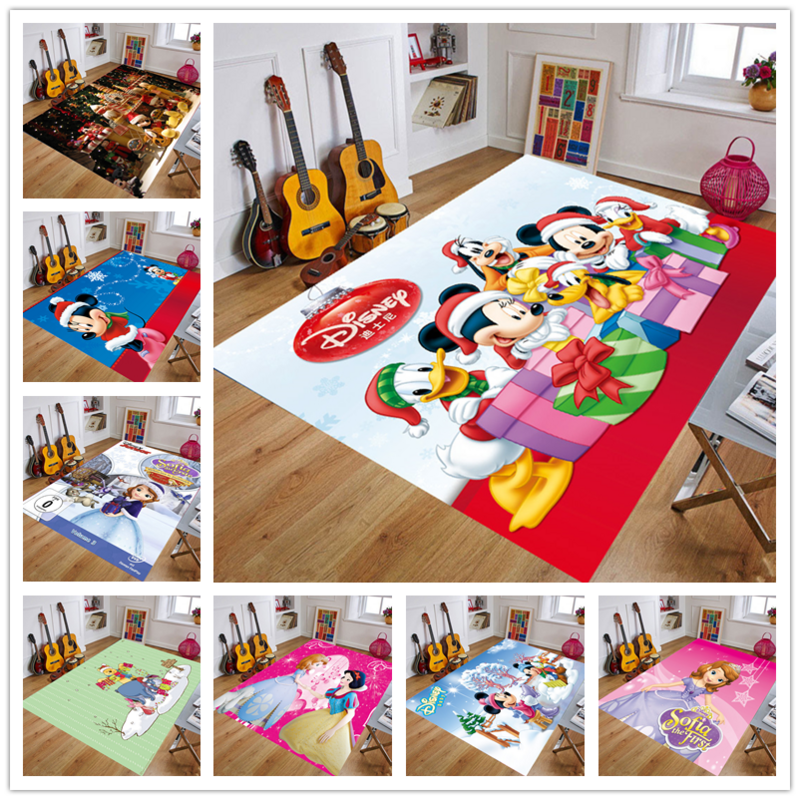 160x 80cm Disney Mickey Minnie Play Mat Rug Children Baby Kids Crawling Game Mat Living Room Carpet Indoor Girls Rug