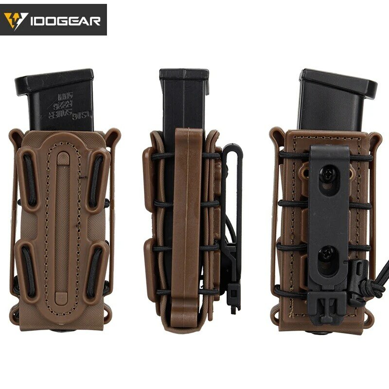 IDOGEAR  Magazine Pouches Fastmag Belt Clip plastic molle pouch bag 9mm softshell G-code Pistol Mag Carrier tall