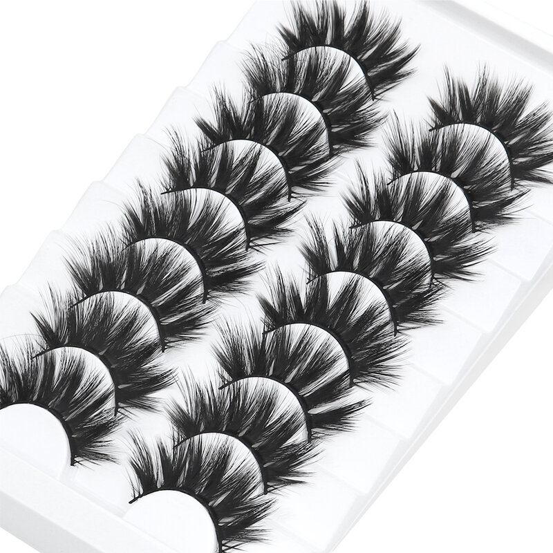 5/8 Pairs 20mm Mink Lashes 3D Natural False Eyelashes Fluffy Faux Mink Eyelashes Wispies Long Extension Eyelashes Pack Maquiagem