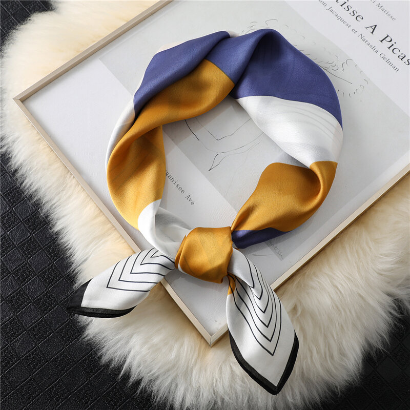 女性のヘアバンドシルクスカーフプリント正方形バッグスカーフ女性バンダナのためにラップショールファッションヒジャーブ女性ネッカチーフ 2020 新しい