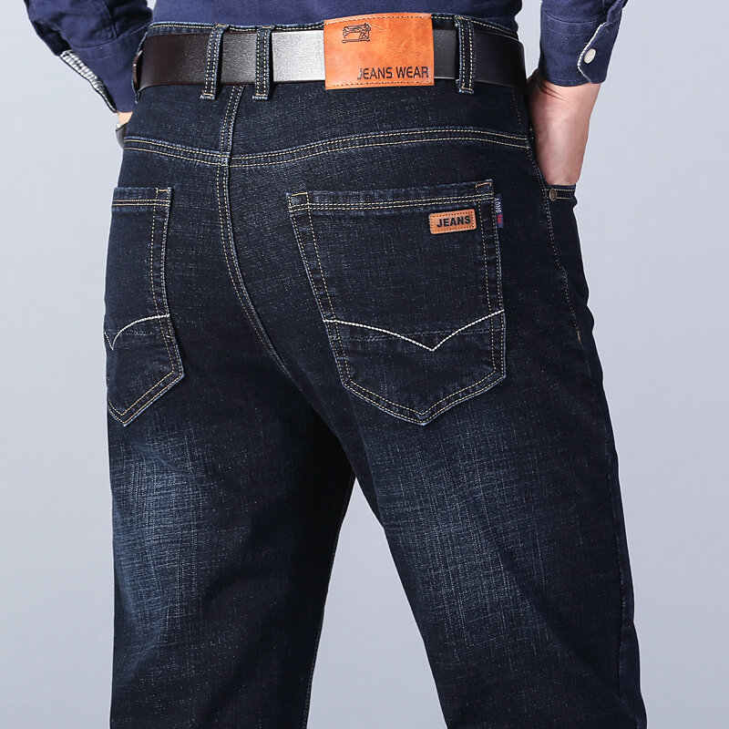 Pantalones vaqueros rectos de algodón elástico para hombre, Jeans de estilo clásico, informal, de negocios, a la moda, gran Size28-40, 2023