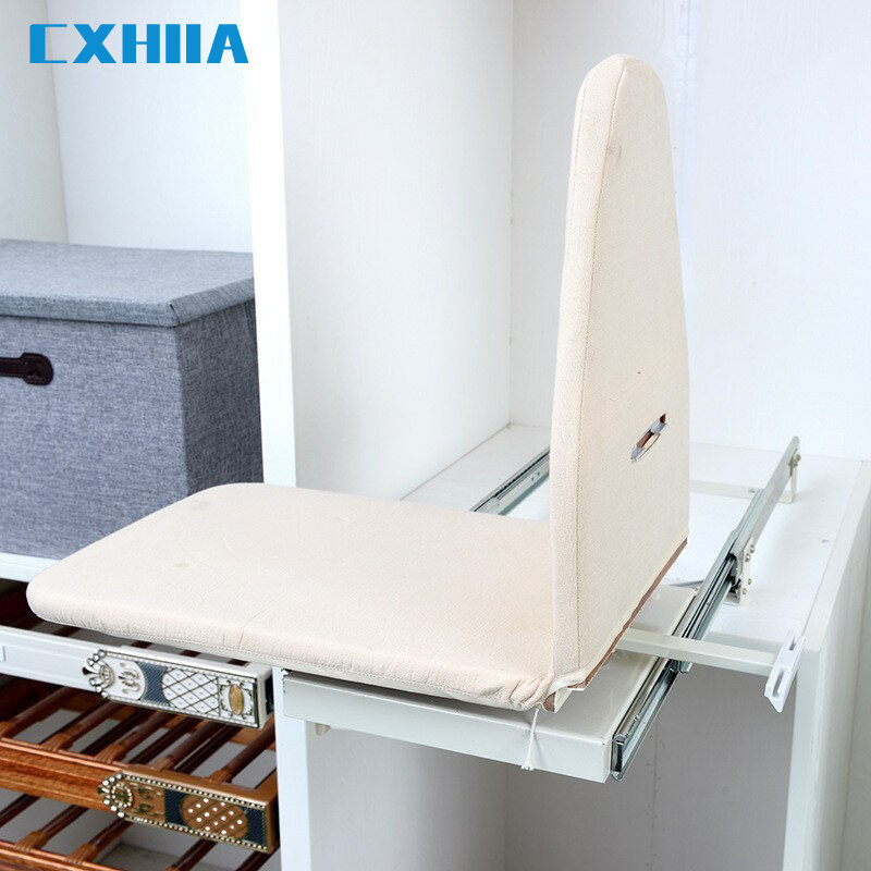 CXHIIA Ironing Board Rack Household Cloakroom Damping Wardrobe Cabinet Folding Drawer Telescopic Hidden