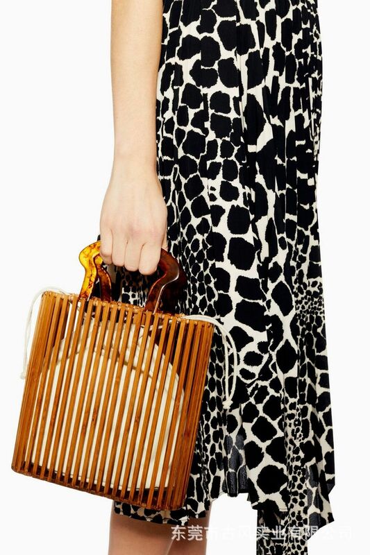 FOSIZZO модная сумка с верхней ручкой из бамбука модная Большая вместительная сумка-тоут сумка с жесткой ручкой для лета 2020 Топы пляжная сумка ...