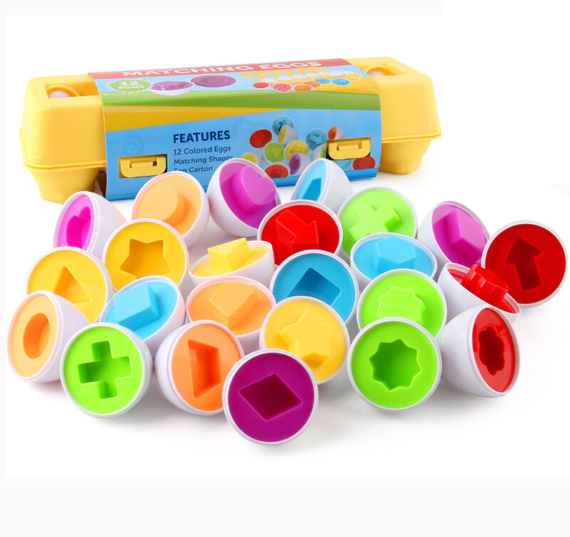 Forma correspondência páscoa eggstoy para crianças bebê aprendizagem brinquedo educacional montessori inteligente ovos jogos classificadores brinquedos para presentes das crianças