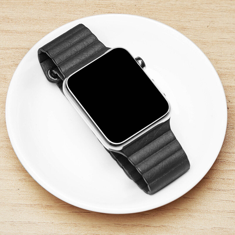 Genuino Laccio di Cuoio Per Apple watch band 44 millimetri 40 millimetri iwatch 5 4 3 2 band 42 millimetri 38mm strap bracciale cinghia Magnetica Regolabile