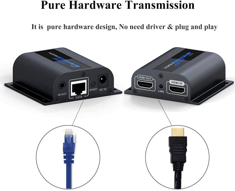 Удлинитель LKV372Pro HDMI, 1080P, HDMI до 60 м/футов, сетевой кабель CAT6, удлинитель HDMI