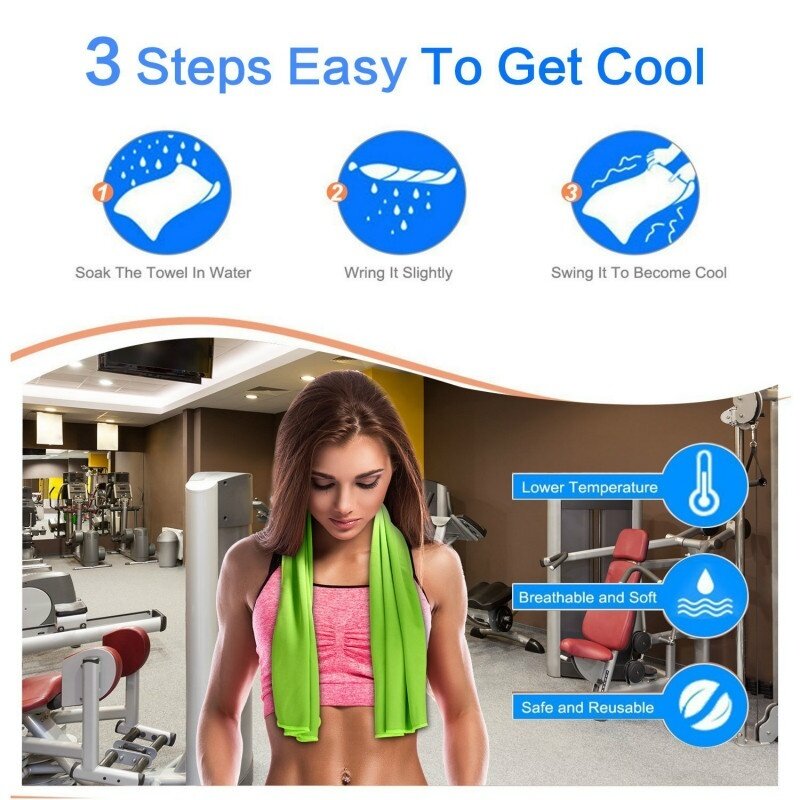 27*85 1 Pcs Golf Towel Survival Gear Cooling Towel for Sports, Workout, Fitness Gym Yoga Pilates Travel Camping & More