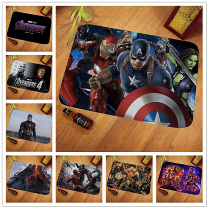 40X60Cm Avengers Pahlawan Pintu Mat Kids Playmat Karpet Lantai Karpet Kamar Tidur Keset Non-slip Mat kartun Hadiah