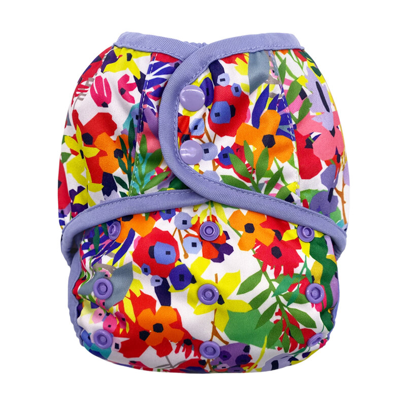 Goodbum-pañales de tela con estampado de mariposa, cubierta de doble fuelle, reutilizable, para bebé