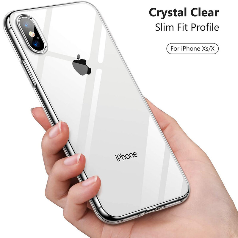 Capa de telefone de silicone macio e transparente para iphone x, xs, max, xr, 10, 2017, 2018, original