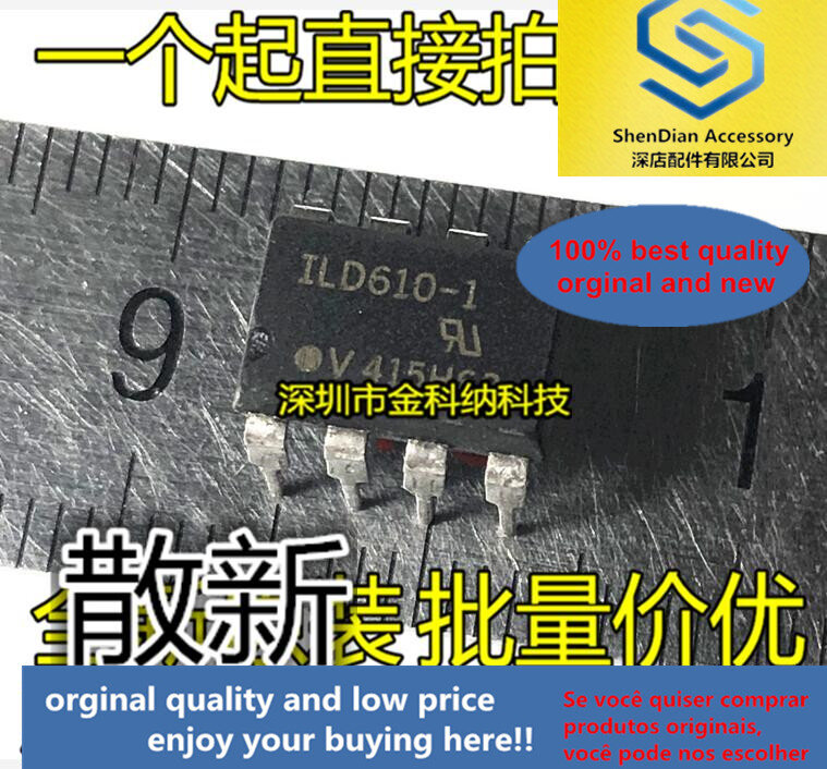 Puce importée, 10 pièces seulement, ILD610-1 -2 en ligne DIP8, isolateur de transistor, optocoupleur