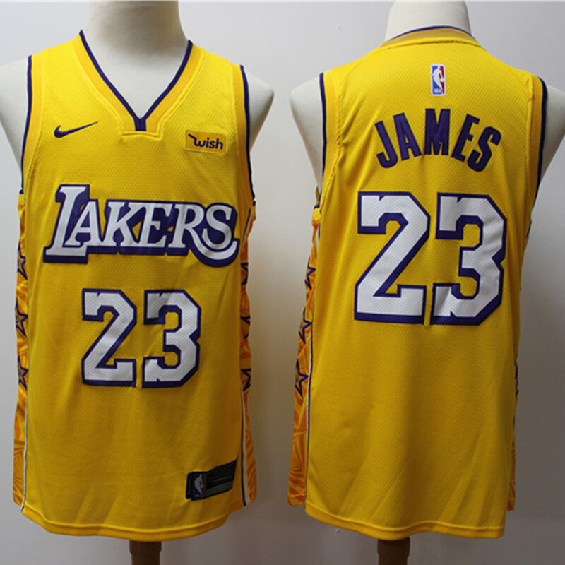Nba los angeles lakers #23 lebron james camisa de basquete masculino city edition authentic jerseys edição limitada swingman jerseys