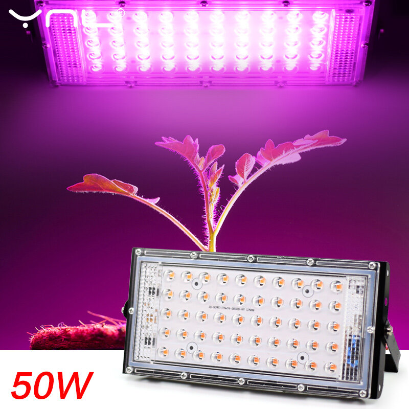 Led cresce a luz phyto lâmpada ac 220 v 50 w led espectro completo projector planta hidropônica planta de estufa ao ar livre indoor