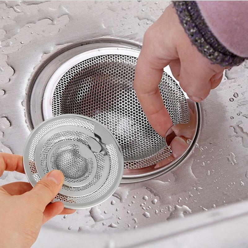 Filtro de aço inoxidável do dissipador de esgoto outfall filtro cozinha acessório do banheiro efetivamente filtrar resíduos anti-ferrugem durável a