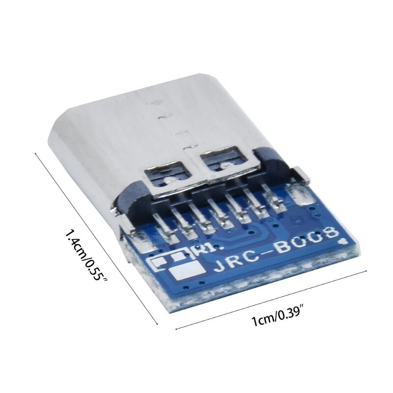5 pces usb tipo-c USB-C 14 pinos conector breakout P-CB placa (fêmea) metal