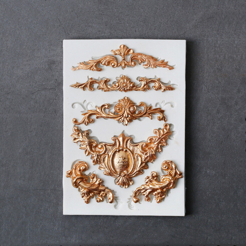 Europejski styl dekoracyjny wzór kształt silikonowa forma na ciasto DIY pieczona glina polimerowa Gesso Anaglyph wzór kształt silikonowe formy