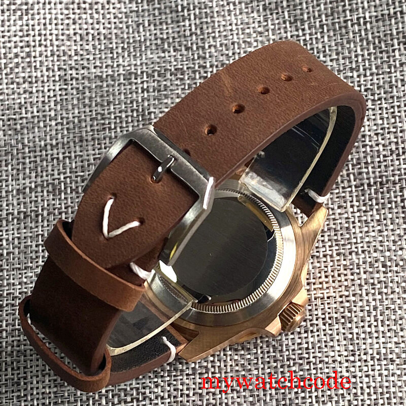 Tandorio Men's Sapphire Crystal Watch, Relógio Impermeável, Bisel Rotativo, Bronze, Real 8, Solid Bronze, 40mm, 200m, 120 Clicks, NH35A