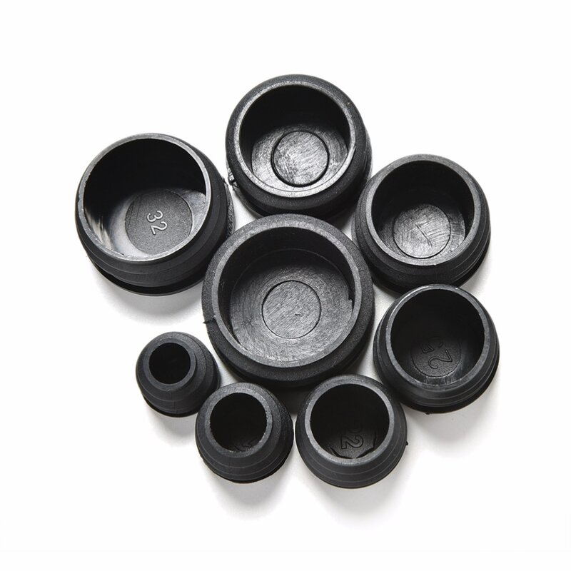 10Pcs Black Round Plastic Cover Furniture Leg Plug Blanking End Caps Insert Plugs Round Pipe Tube Bung 8 Sizes