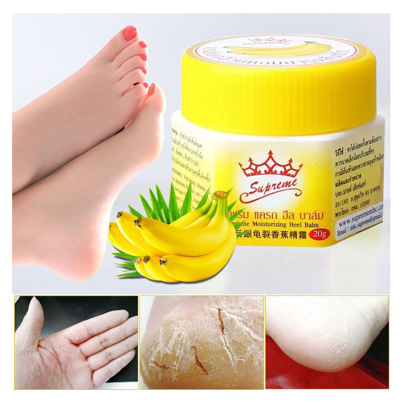 Removedor natural pele morta óleo de banana anti-secagem crack pé creme reparação calcanhar rachado creme pele mão pés cuidados tslm2