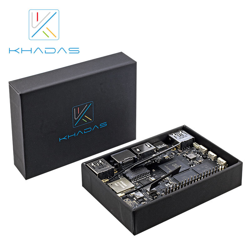 Khadas Poderosa Placa de Desenvolvimento Pro VIM3, Placa Única, Amlogic A311D, Câmera Dupla, Display, 4K 2.2GHz, OWOW, 4GB + 32GB