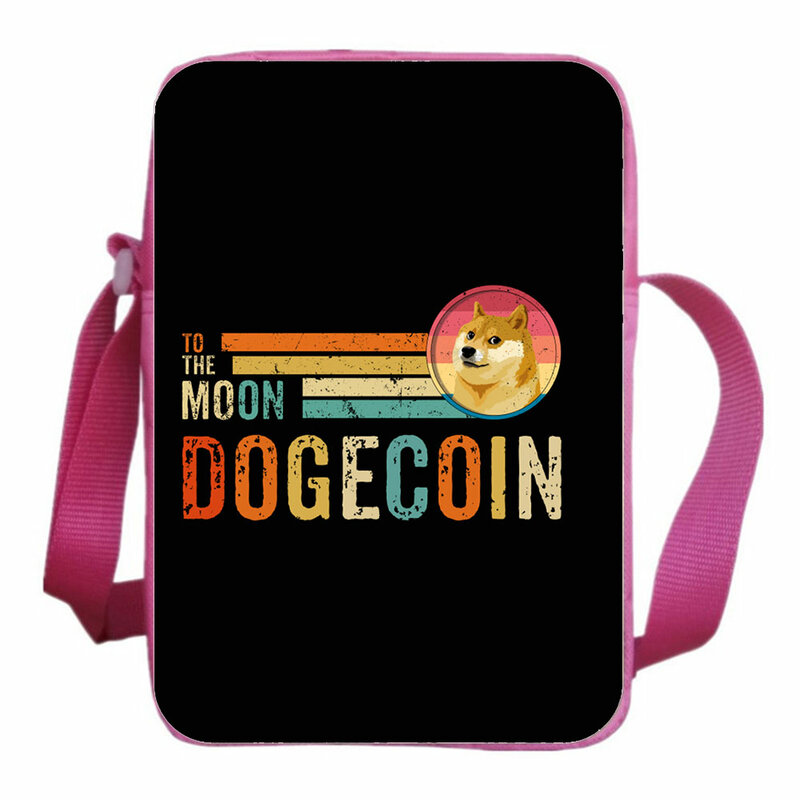 Dogecoin szkoła torba Mini telefon torba chłopiec dziewczyna torba na ramię na co dzień Crossbody torba przekątnej mały plecak światła Messenger